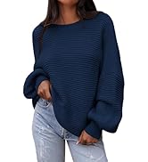 PRETTYGARDEN Womens Sweaters Fall 2025 Long Lantern Sleeve Oversized Sweater Casual Crewneck Loos...