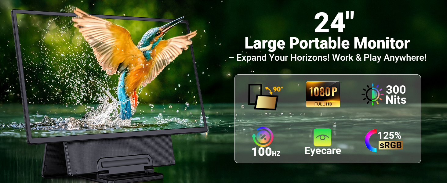 Ygretyrjh 24&#34; Large Portable Monitor