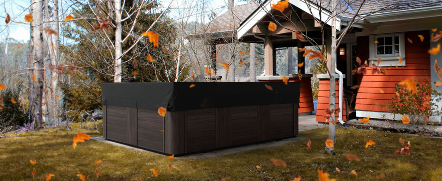 CFFNCH Hot Tub Cover 600D Polyester Rectangular Hot Tub