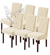 Genina Waterproof Dining Room Chair Covers Stretch Parsons Chair Slipcovers for Dining Room Kitch...