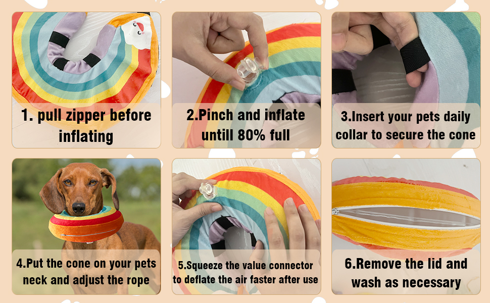 Inflatable Dog Cone Collar for Large Medium Small Dogs, Soft Cone