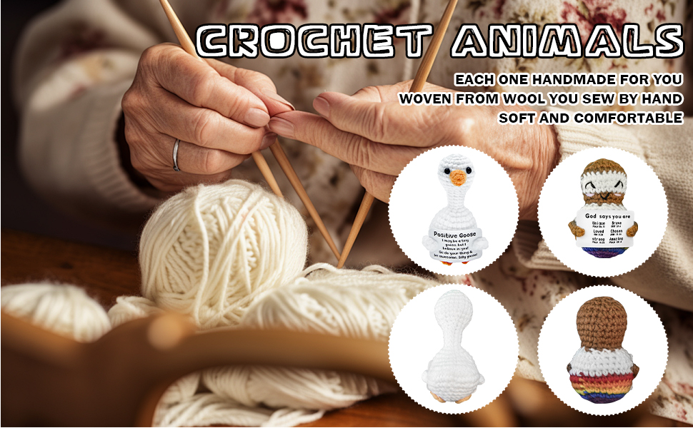 5 Pieces Positive Crochet Animals