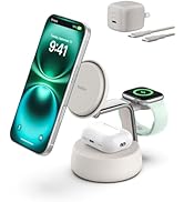 Belkin MagSafe Charger Compatible, 3-in-1 Charging Station, Qi2.2 25W w/Cooling Fan (On/Off Contr...