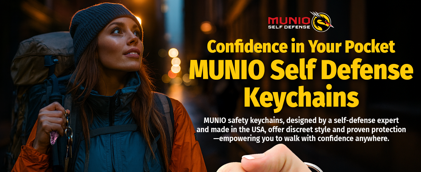 MUNIO Self Defense Keychain Modern Flowers Premium A+ Content safety keychain unique keychains
