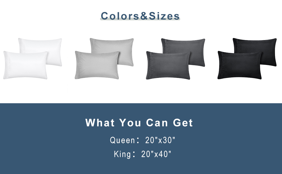 CozyLux Standard/Queen Pillowcase Set of 2 Luxury 1800 Series Brushed Microfiber Bed