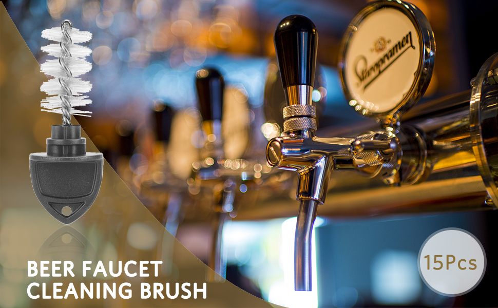 15Pcs Beer Faucet Brush Plugs,Beer Tap Stoppers,Beer Tap Plug Brush