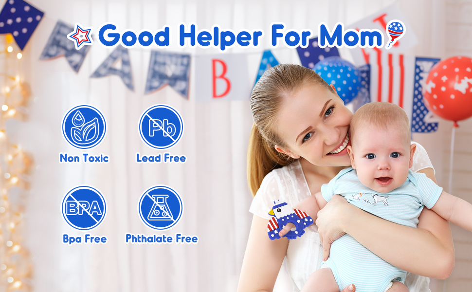 4th of july baby teething toy