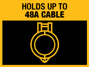 Holds up to 48A cable