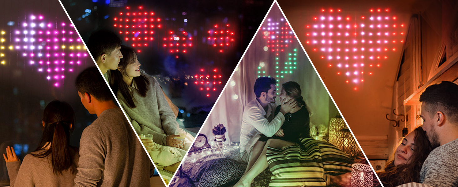 CURTAIN lights Valentine&#39;s Day decoration