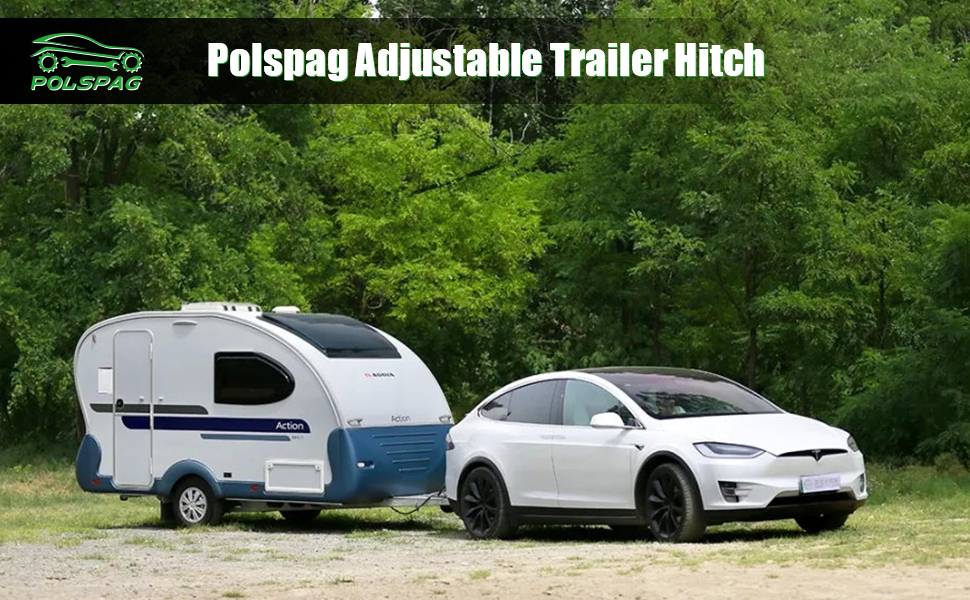 Polspag Adjustable Trailer Hitch with 6 Inch Drop Hitch