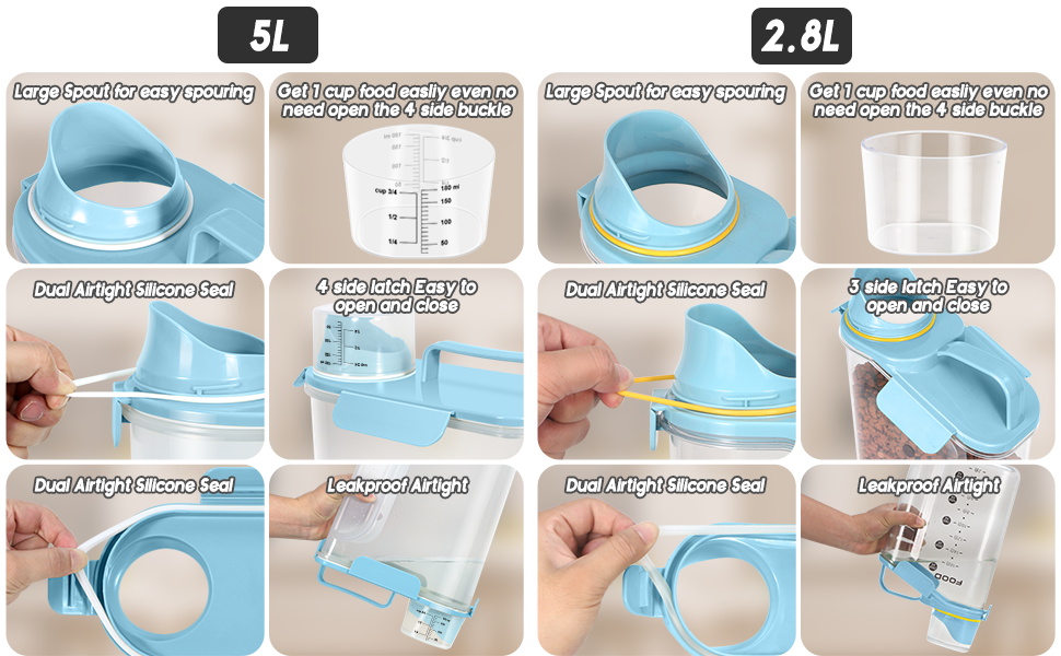 Cat Dog Pet Food Storage Container,