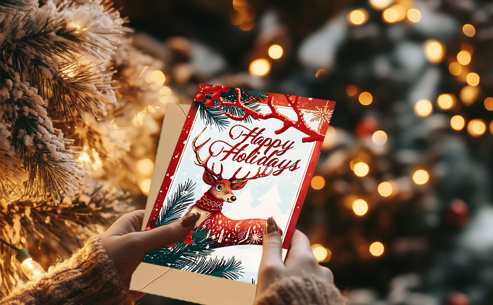 24Pack Christmas Greeting Cards with Envelopes & Stickers