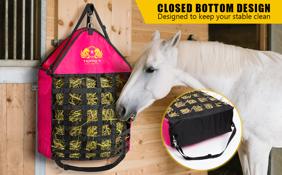 Top Loading Slow Feeder hay Bag, Equipment for Horses Durable Strong Material and Nylon Feed net