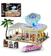 LUMIBRICKS Interstellar-Diner Lighting-Building-Bricks City Set - 2188 Pcs Road Trip Drive-in Res...
