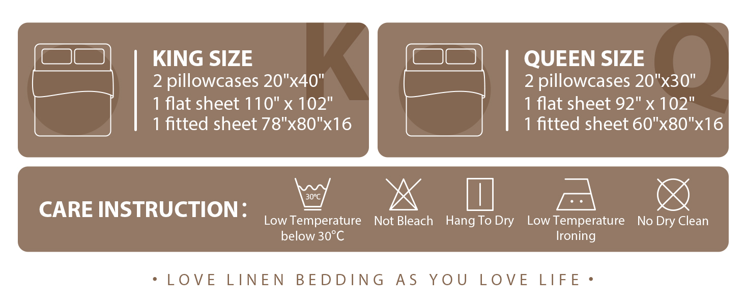 XZ XIFA Linen Sheets Queen, 100 French Flax Linen Sheets, Breathable and Cooling