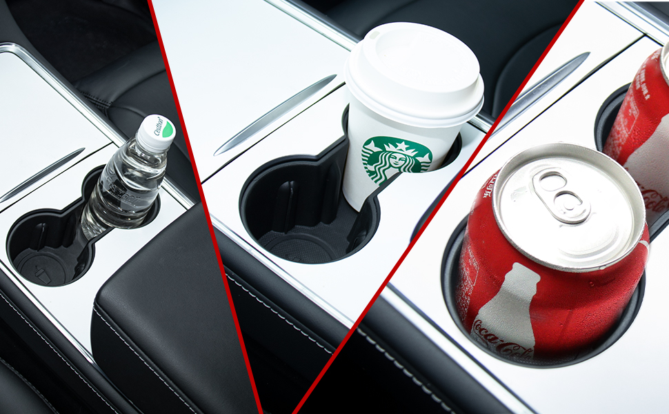 BASENOR Tesla Model Y Model 3 Cup Holder Insert Slot Slip Limit Clip