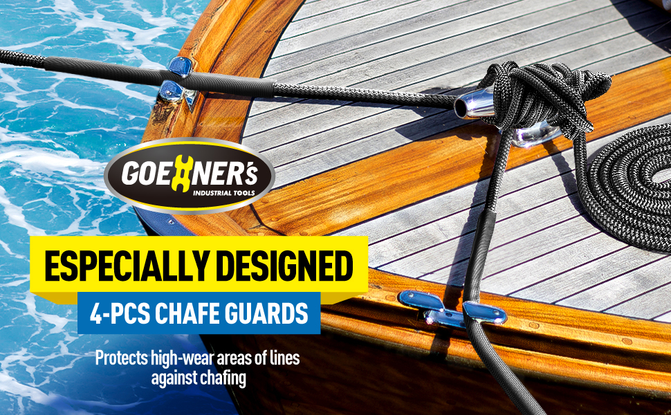 Dock Lines Boat Rope 1/2" or 5/8" 2 Pack 25'/35', Marine