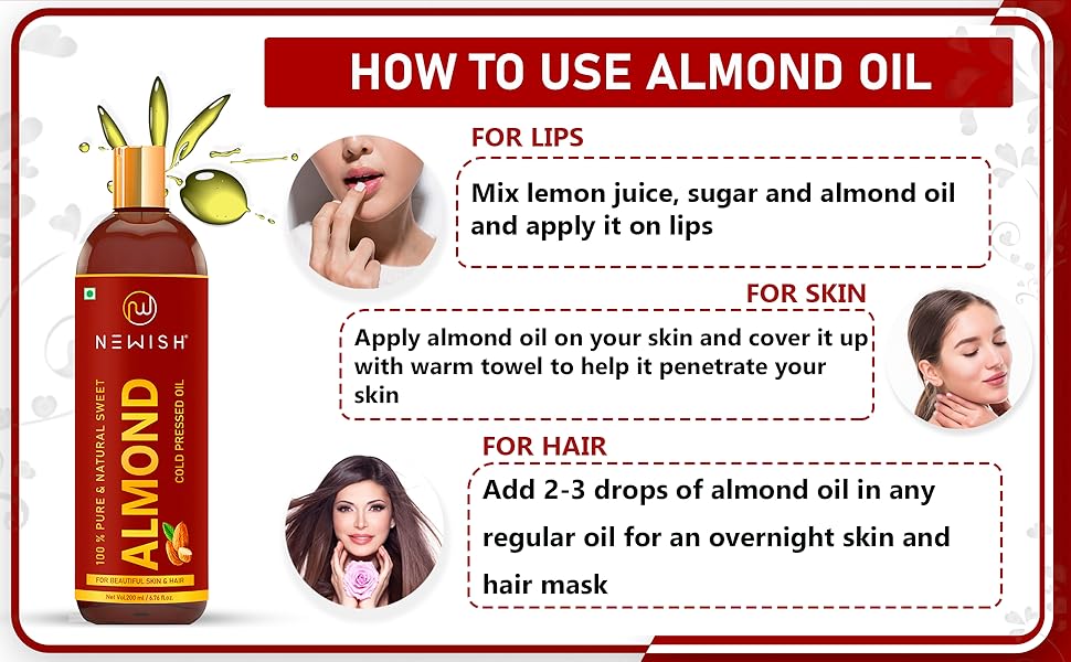 Buy Newish® Badam Rogan oil 100 Pure & Natural Cold Pressed Sweet