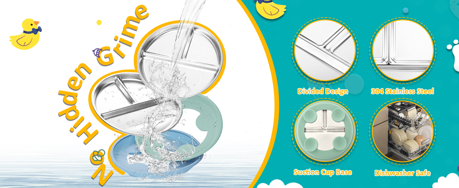 kids stainless steel plates