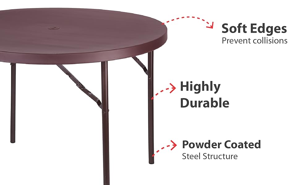 Supreme Furniture Disc Foldable, Round Plastic Table