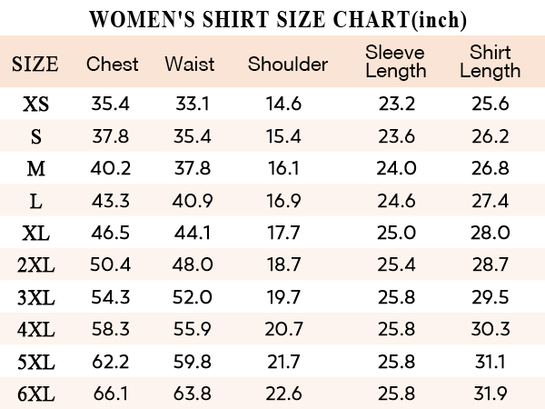 SIZE CHART
