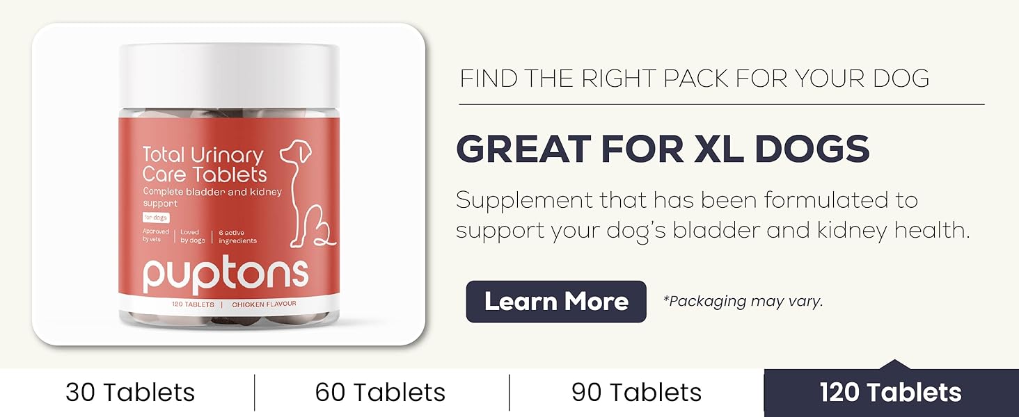 UTI Treatment Dogs Incontinence Cystitis Kidney Bladder Tablets Total Urinary Care