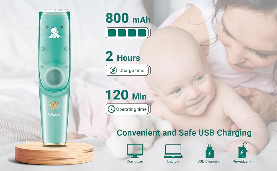 VGR V-151 Cortapelos Aspirador Bebé Cuchillas Cerámicas