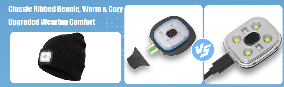 led beanie hat with light usb rechargeable