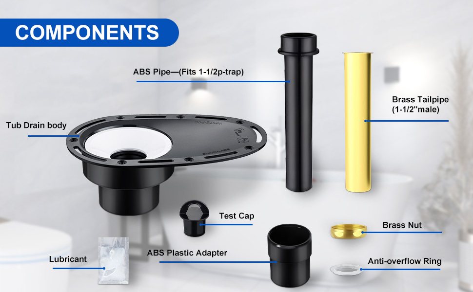 Freestanding Tub Drain Roughin Kit for Freestanding Bathtub, Drop in