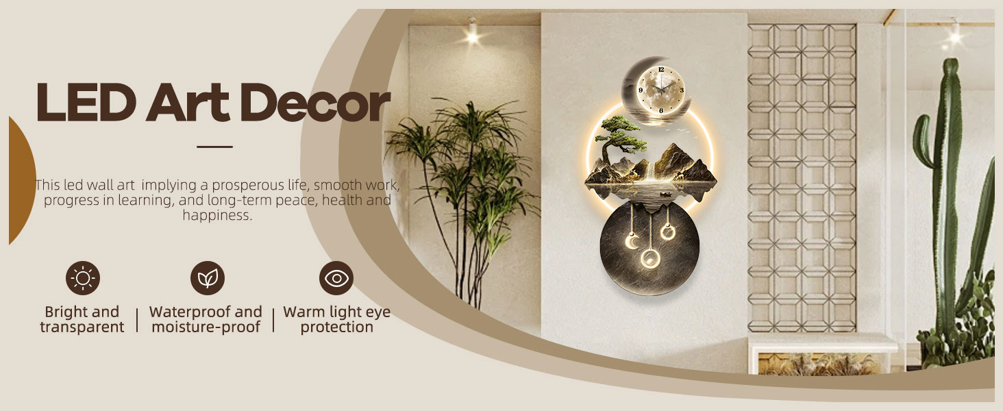 wall sculpture art decor with light