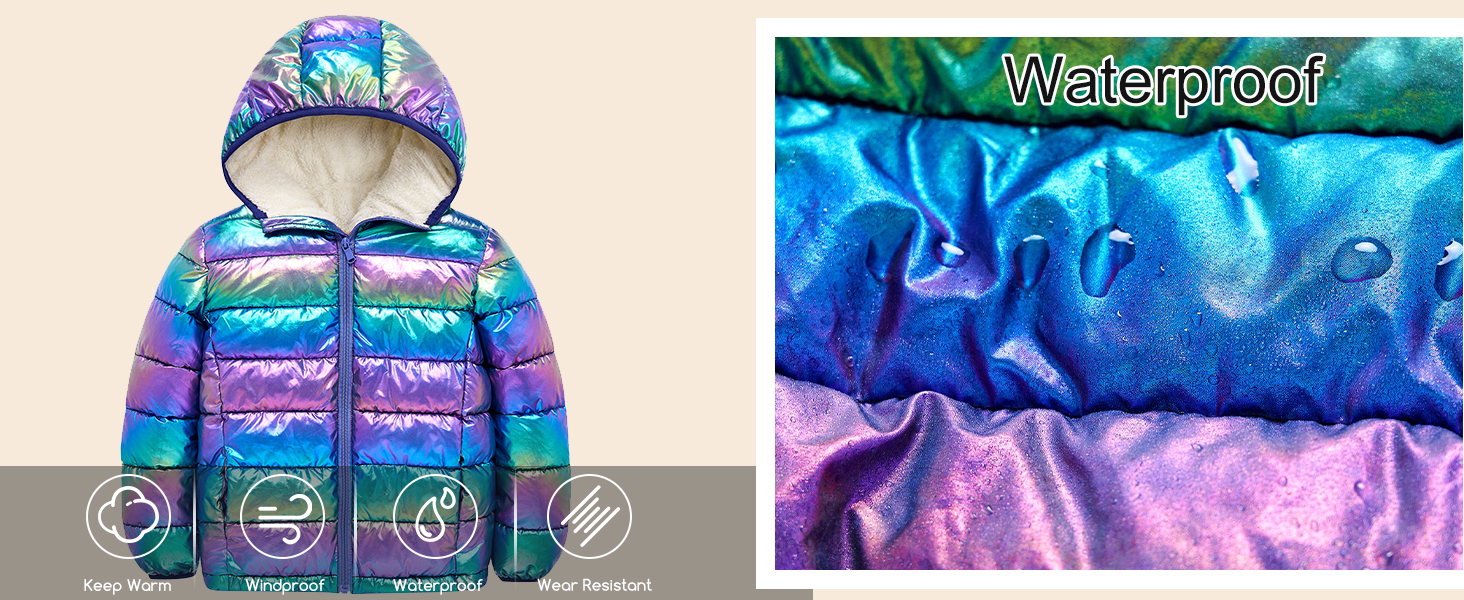 Girls' Coats Girls Winter Jacket Padded Coat Hooded Quilted Jacket