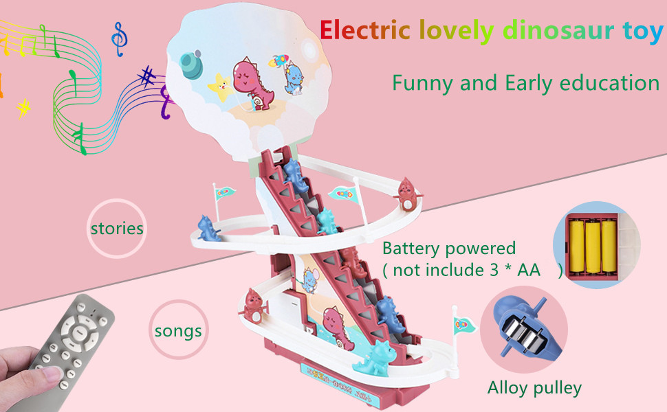 Escalier d'escalade électrique pour enfants, jouet bricolage, petit  pingecoldinosaure, piste de course sur rail, montagnes russes musicales,  jouet canard pour bébé, cadeau pour enfants