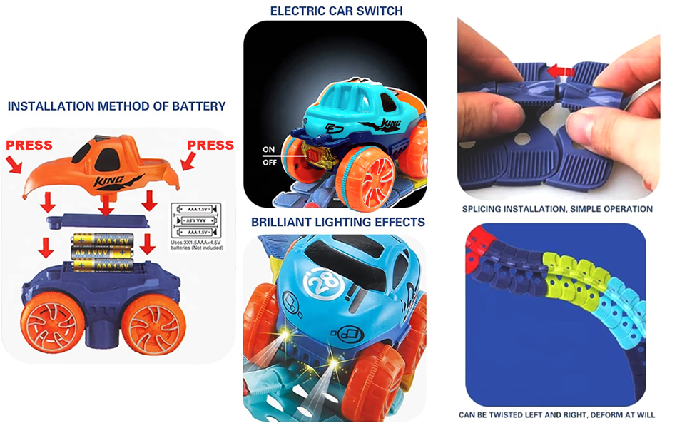 Buy KIPA Monster Wheels Track Set 102 Pcs Anti Gravity Toy Endless