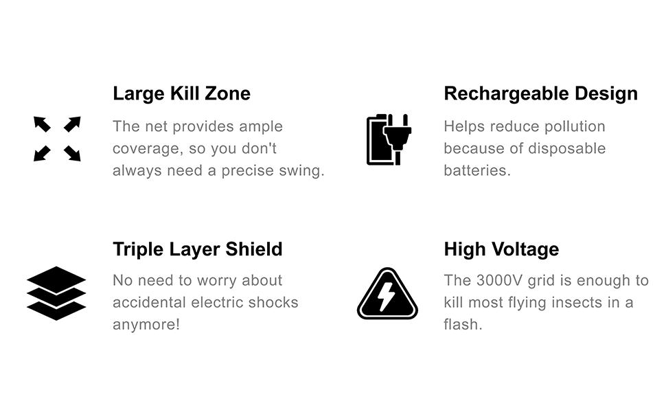 Electric Fly Swatters Foldable Bug Zapper Insect Trap for Fly