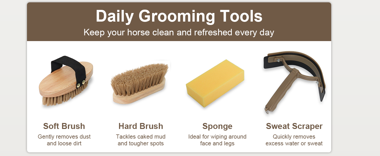 horse brush set mane comb hoof brush kit