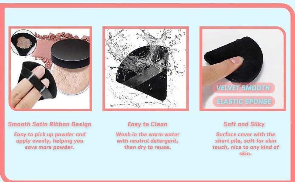 Powder Puff,Triangle powder puff 8 Pieces Pure Cotton Makeup Powder