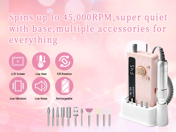 Amazon.com: Electric Nail File Professional Kit - 45000RPM
