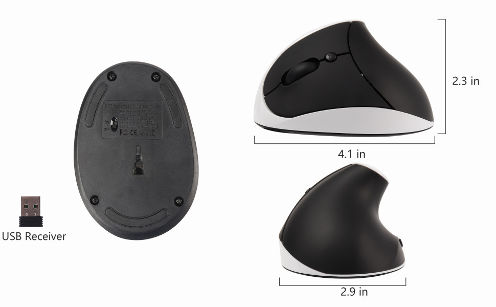 Sunffice LeftHanded Mouse,Ergonomic Vertical Rechargeable