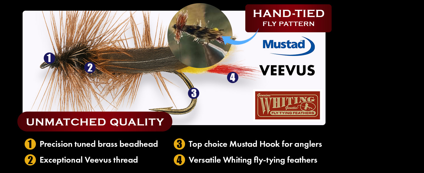 RoxStar Fly Shop Trophy Trout Flies Best Wet & Dry Flies Nationwide Catch Fish Tied in-House