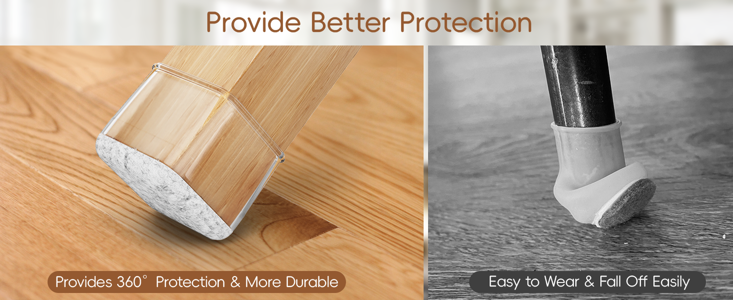 28Pcs Square Chair Leg Floor Protectors, Chair Leg Protectors for