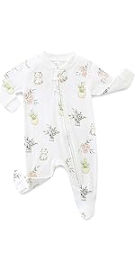 baby cotton romper long sleeve footed double zipper 0-12 months