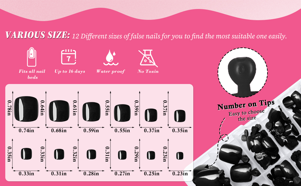 press on toenails black glue on toe nails women artificial toenail tips acrylic toenails press ons