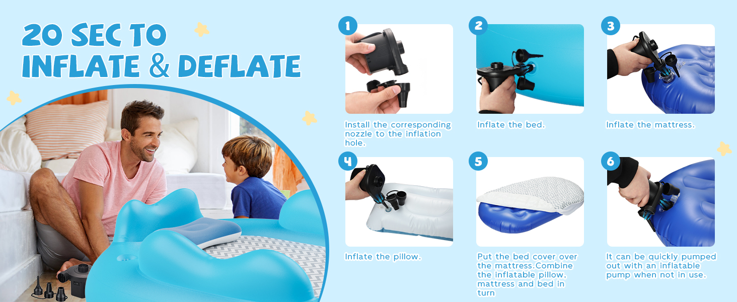 quickly  inflate and deflate