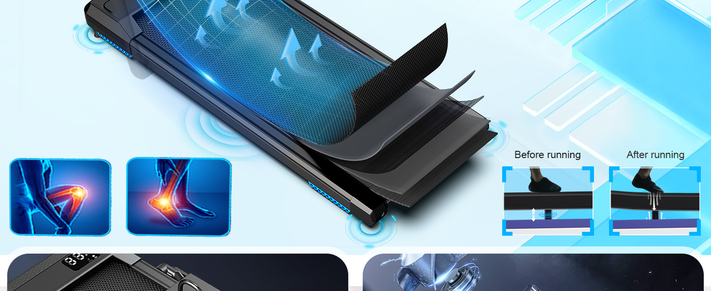 Foldable Treadmills with Handle 340+LB Capacity, 3.0HP