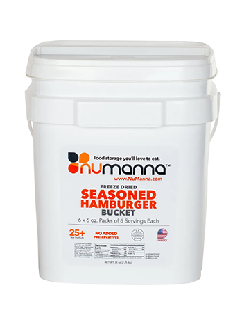 NuManna Seasoned Ground Beef (Hamburger) Bucket