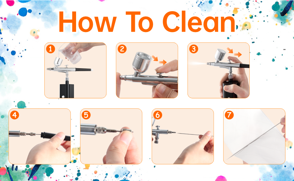 YF youfu Cordless Airbrush Kit with Compressor,32 PSI Handheld Air brush Gun Set