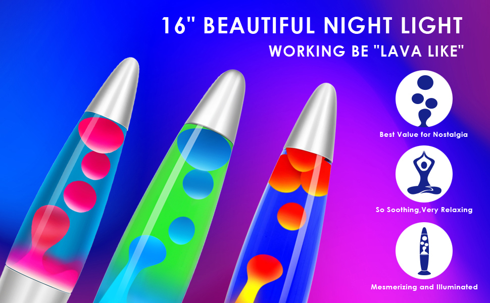 Large Lava Lamp Green and Blue 16inches for Kids and Adults Boys