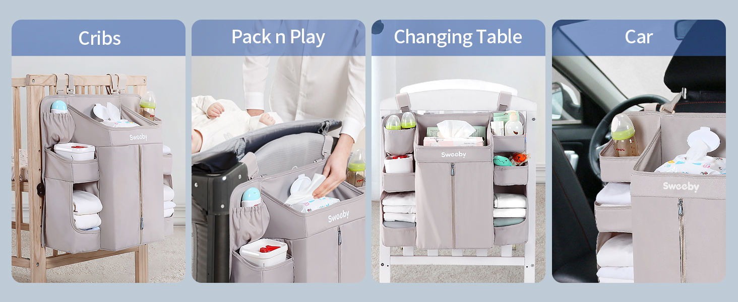 Sweeby Diaper Organizer for Changing Table and Crib Diaper