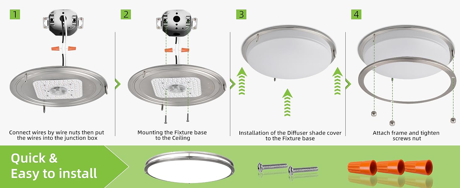 Flush Mount LED Ceiling Light Fixture