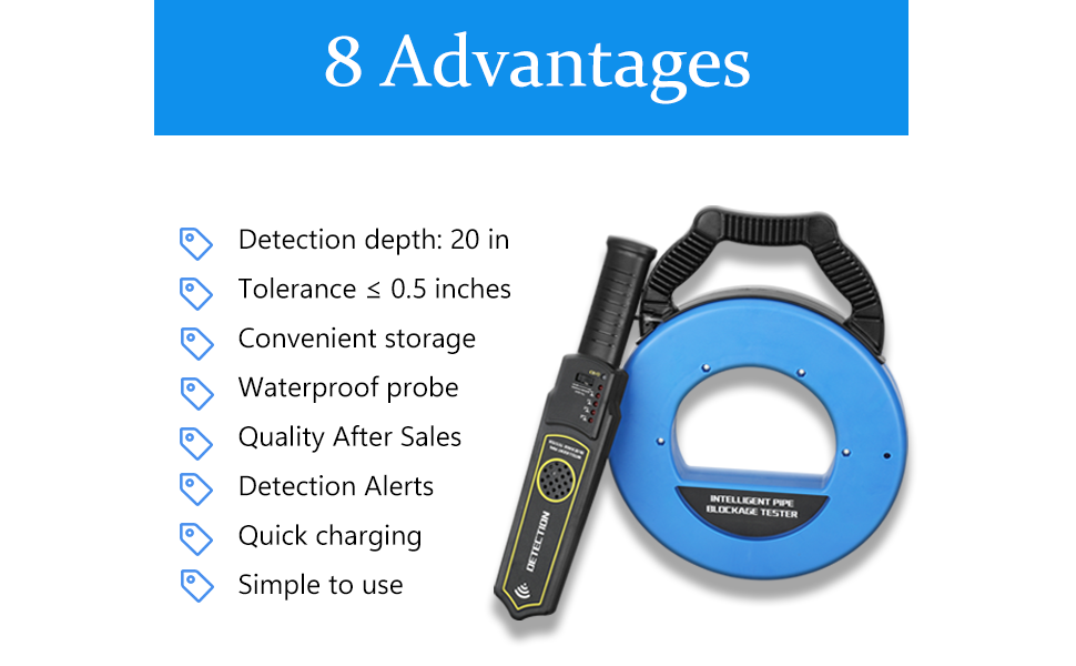 Pipe Locator Underground Pipe Blockage Detector Locators